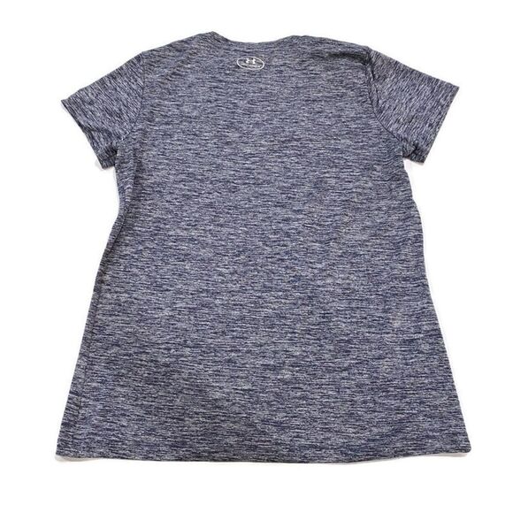 Under Armour V Neck Short Sleeve Tee Activewear Top Blue Gray Women’s S - Picture 3 of 9